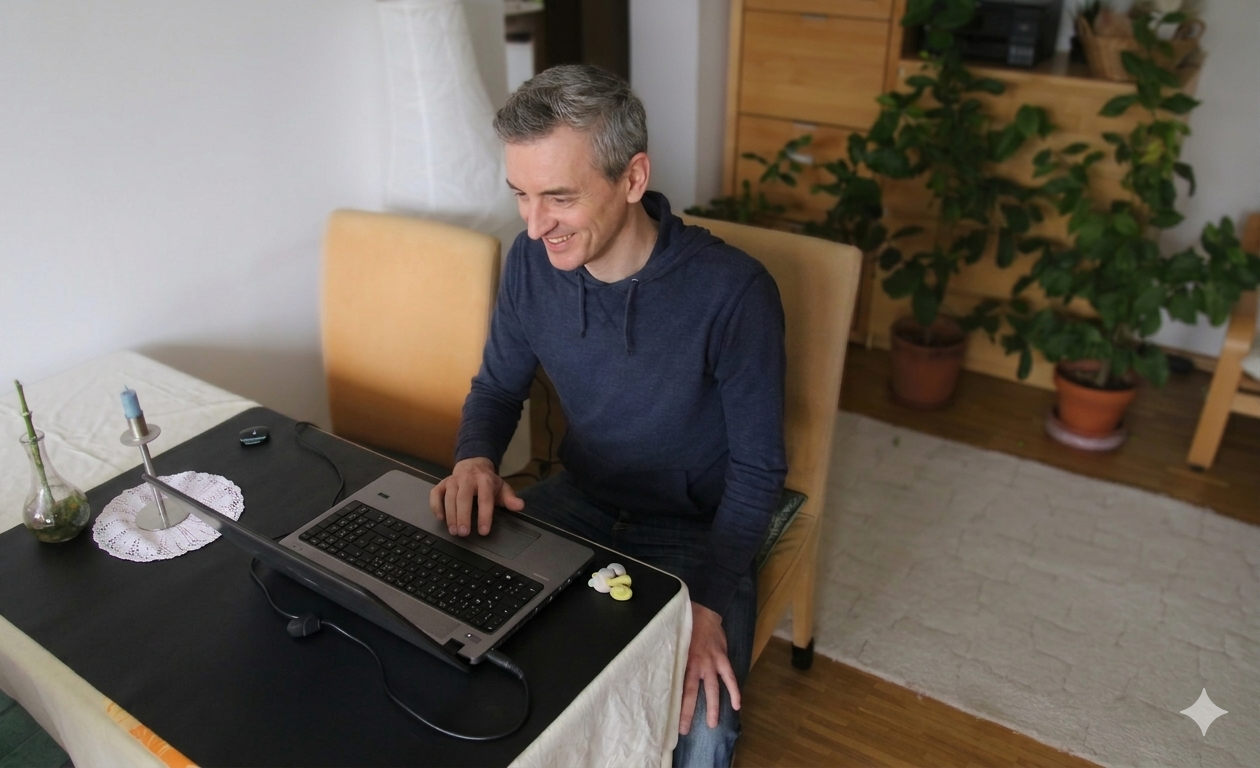 Reimund Renner am Laptop – Dipl.-Informatiker und freiberuflicher IT-Spezialist in Merzhausen